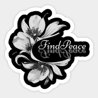 Find Peace floral design Sticker